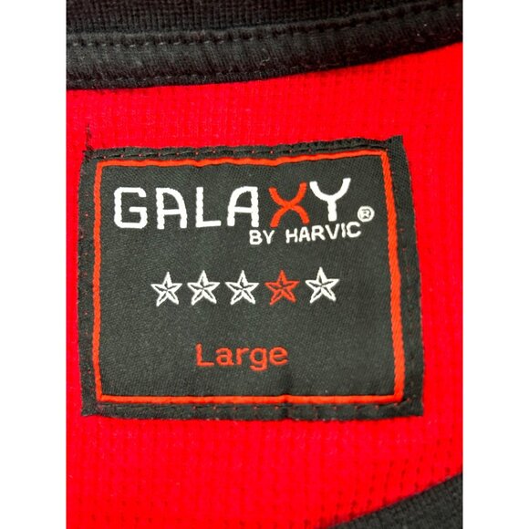 GALAXY By Harvic Men’s T-Shirt L Red Black Long Raglan Sleeve Crewneck Casual - Picture 5 of 10